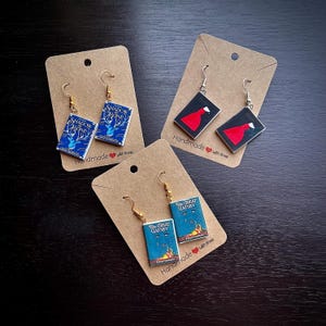 Custom Mini Book Earrings