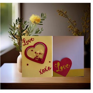 Handgemaakte wenskaart, handgemaakte kaart, blanco wenskaart, ambachtelijke kaart, gestanste kaart, aangepaste kaart, jubileumkaart, Valentijnsdag.