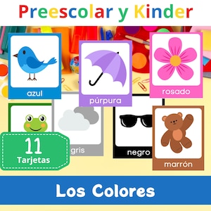 Spanish Color Flashcards for Kids – Printable Preschool and Kindergarten Educational Worksheets – Homeschooling – Learning Through Play (PDF Download)