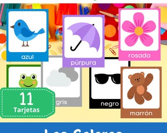Spanish Color Flashcards for Kids – Printable Preschool and Kindergarten Educational Worksheets – Homeschooling – Learning Through Play (PDF Download)