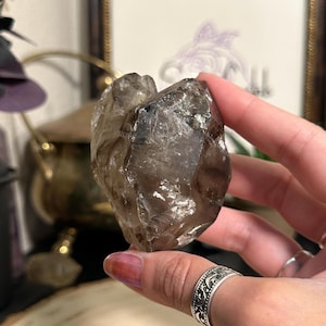 Raw Double Terminated Smoky Elestial Quartz | Skeletal Quartz | Elestial Quartz | Jacare Quartz | Crocodile Quartz | Brazil