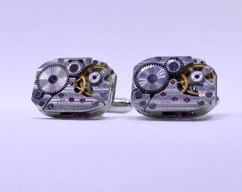 Stunning set of watch movement cufflinks - an ideal gift for a steampunk lover