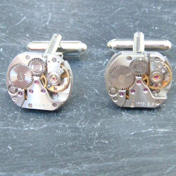 Steampunk Watch Movement Cufflinks ideal gift for a birthday, wedding, anniversary or Christmas