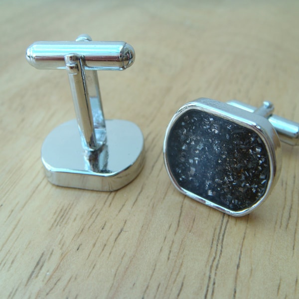 Catch a falling star - heavenly cufflinks made from authentic meteor particles