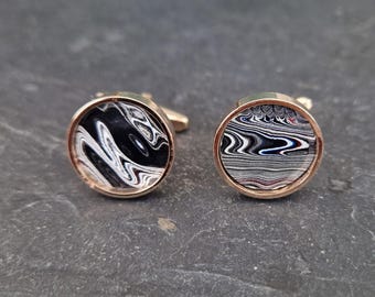 Fordite cufflinks