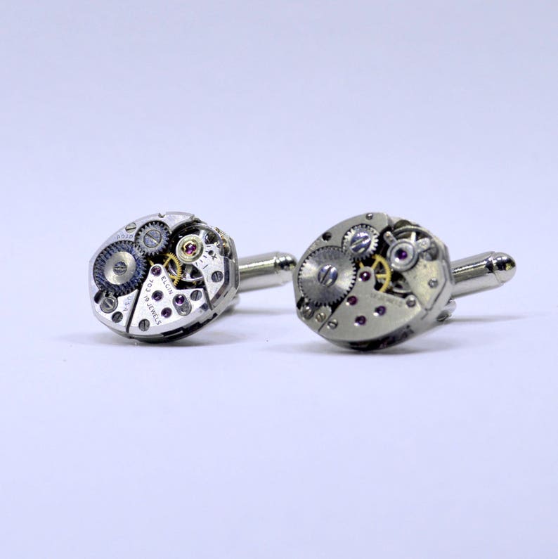 Stunning oval watch movement cufflinks ideal gift for a wedding, birthday or anniversary 129 image 1