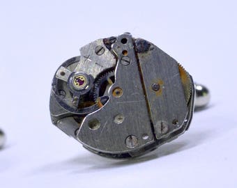 Stunning oval Industrial  watch movement cufflinks ideal gift for a wedding, birthday or anniversary 185