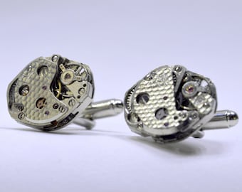 Swiss watch movement cufflinks