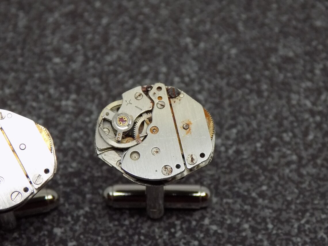 Cufflinks With Swiss Made Watch Movements Ideal for the Etsy