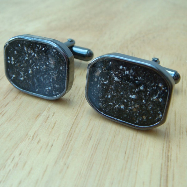 Meteorite cufflinks - ideal gift for a scientist/ astronomer/ space enthusiast!