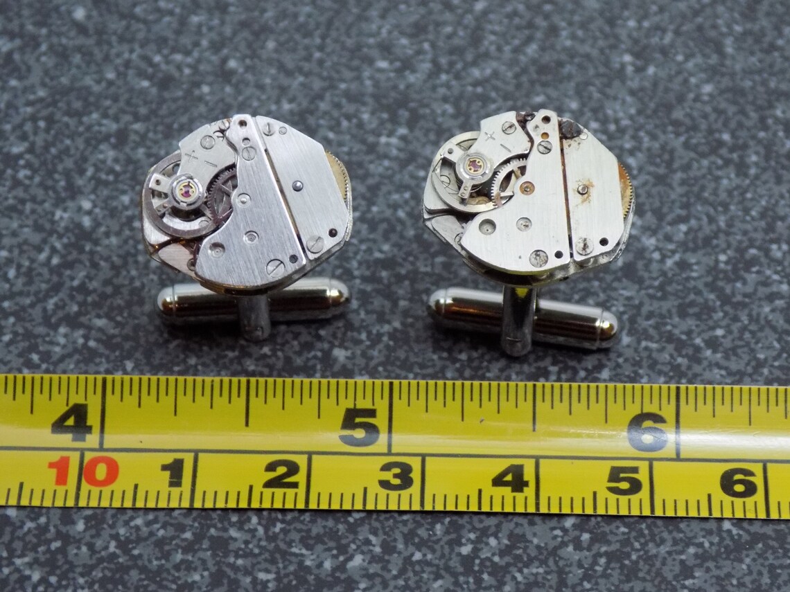 Cufflinks With Swiss Made Watch Movements Ideal for the Etsy