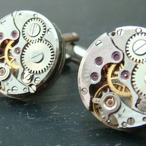 Dress to impress - stylish round watch movement cufflinks