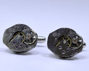 Time to wear something eye-catching in the office! Stunning formal wear watch movement cufflinks