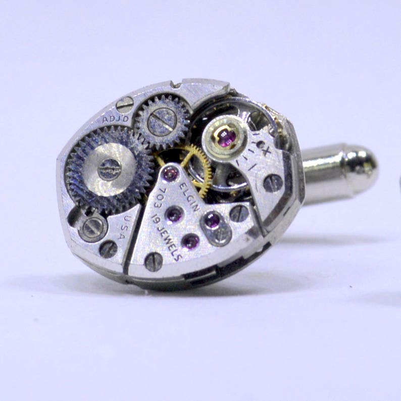 Stunning oval watch movement cufflinks ideal gift for a wedding, birthday or anniversary 129 image 3