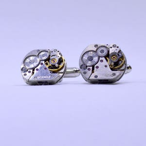 Industrial rectangular watch movement cufflinks ideal gift for a wedding, birthday or anniversary