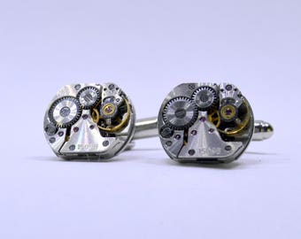 Up-cycled, eye-catching watch movement cufflinks!