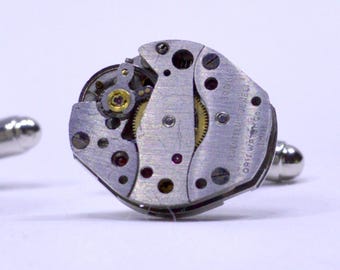 Classy oval with oval watch movement cufflinks - an ideal gift for a wedding anniversary or birthday
