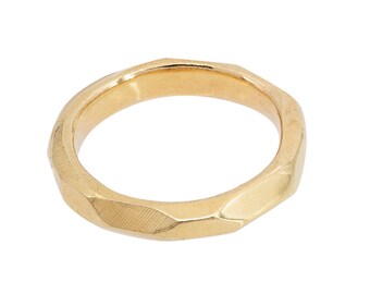 Frauen Hochzeit Ring Band solide 14K Gold Faset Ehering 14 Carart Real Pure Gold klassische seeine Design minimalistische handgemachte besondere einzigartige