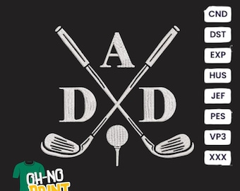 Super Dad Golf Embroidery Design | Father's Day Machine Embroidery File | Golf Player Stitch Pattern for Dad | Instant Downl