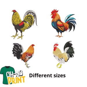Rooster Embroidery Desgin , Colorful Rooster, Majestic Machine Embroidey , Instant Download
