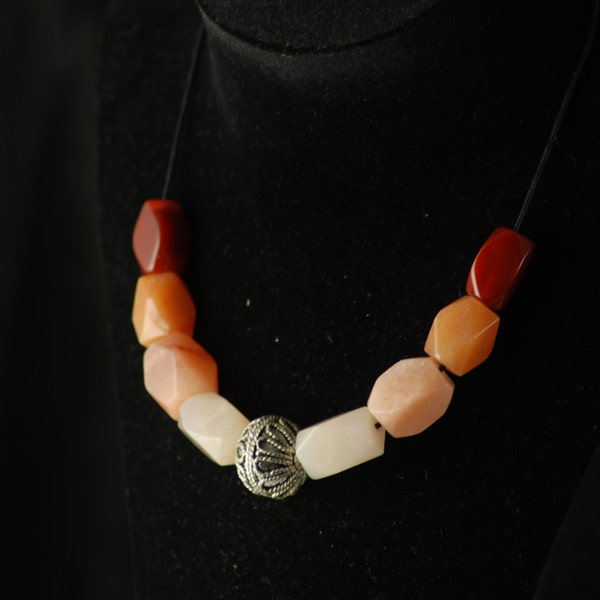 Viking reproduction beads - necklace LUDMILA - semiprecious gems in warm tones - free shipping