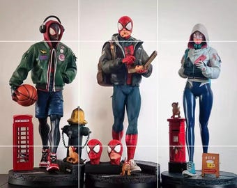 Spider Man Summer Casual Series Set, 17.3in Tall, Resin Collectible Statue Model