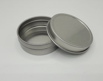 20 pcs 1 oz metal tins, empty cosmetic tins, silver round tin, lip balm container, sample size tin, metal makeup container, empty container