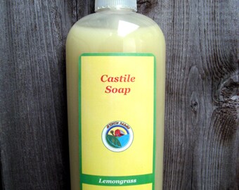All Natural Liquid Soap, Liquid Castile Soap, Pure Olive Oil Soap, Lavender Castile soap, Lemongrass Castile soap, handmade liquid soap