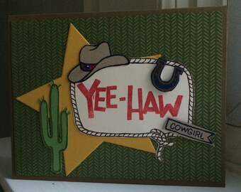 Yee-Haw Cowgirl Card