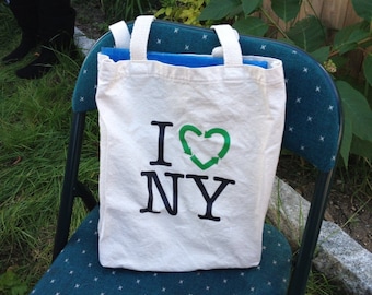 I Heart NY Canvas Library Tote Bag