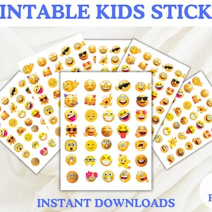 Emoji Stickers – Fun Planner Stickers, Scrapbook Supplies, Cute Stickers for Kids, Reward Stickers, Kawaii Emoji Faces, Smiley Face Stickers