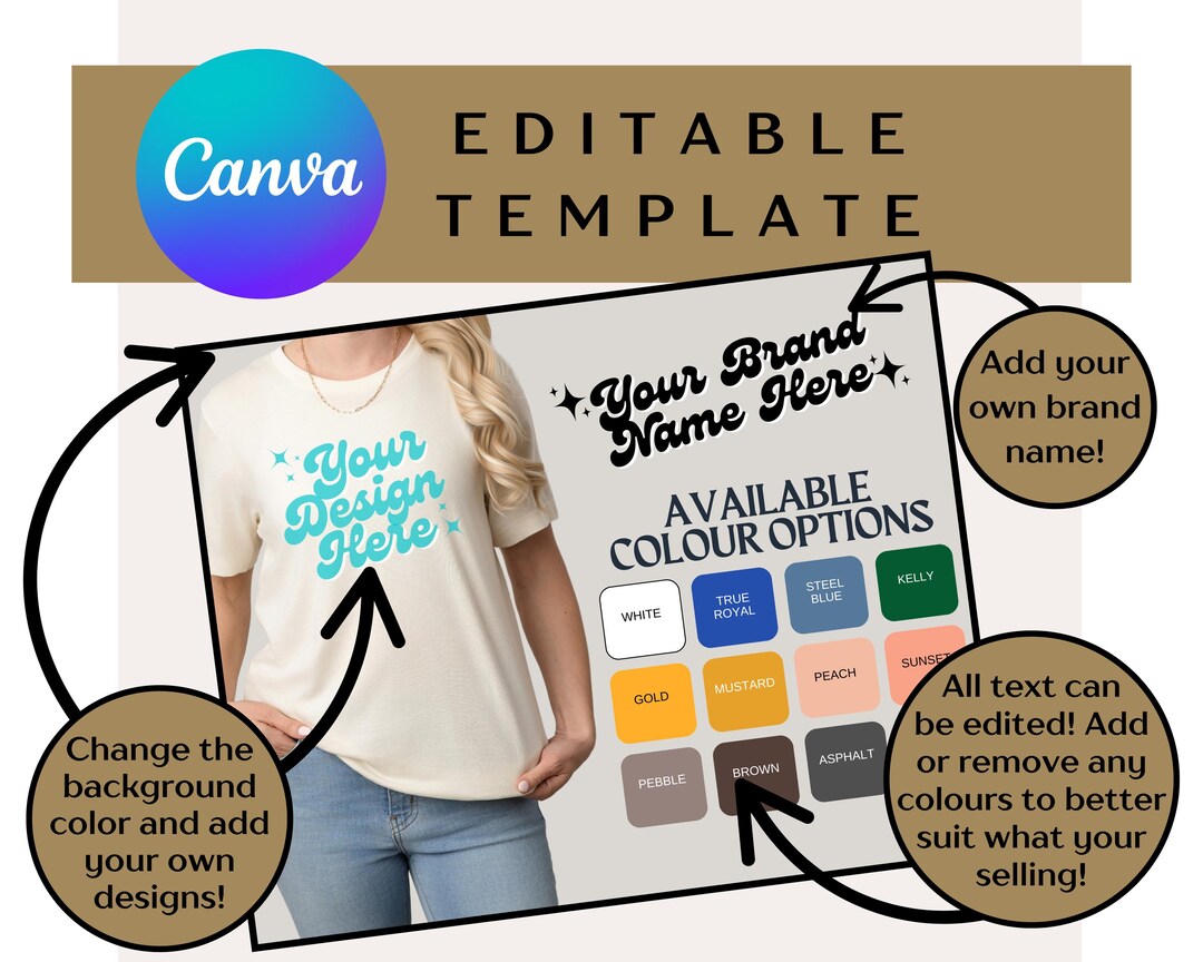 Editable Bella Canvas Color Chart, Bella + Canvas 3001 Color Chart ...