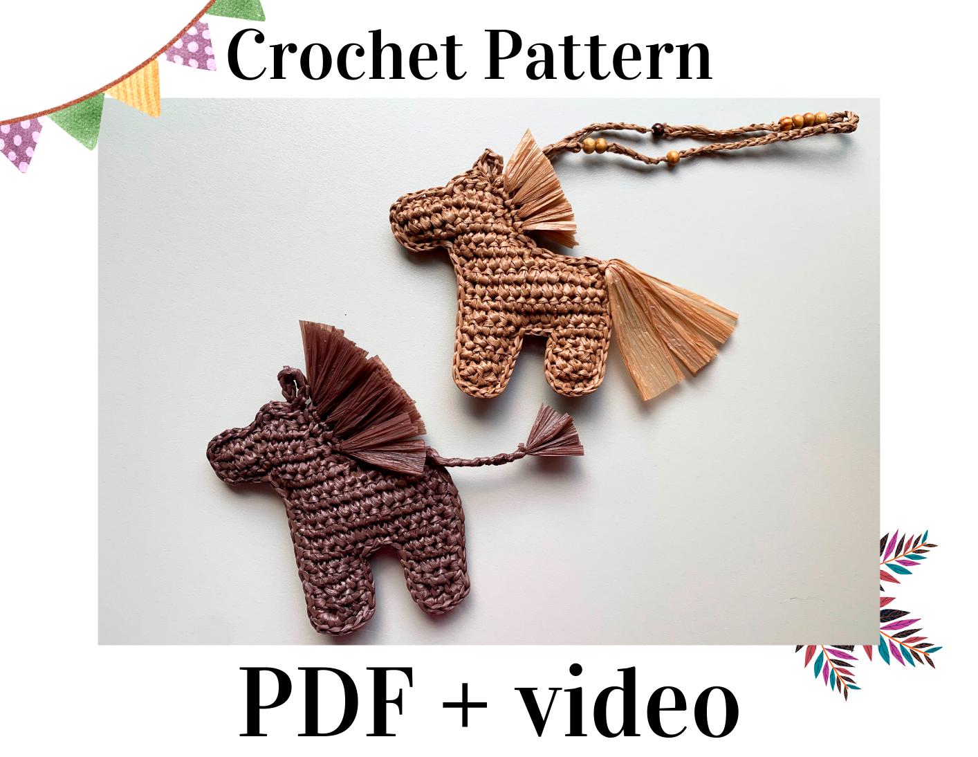 37 Horse Crochet Patterns: Amigurumi Horses, Ponies, Hobbyhorses, and More 4 Crochet Horse Pattern DIY Raffia Ornament