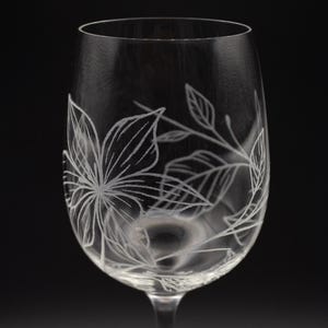 Hand-Etched Wine Glass