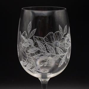 Hand-Etched Wine Glass