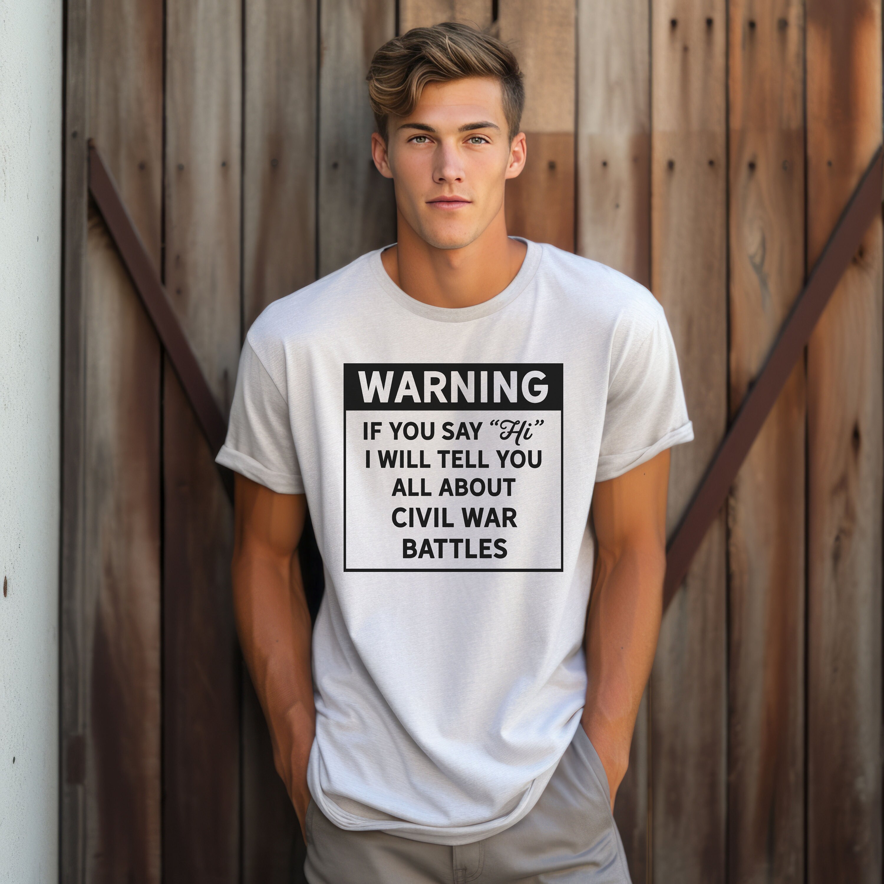 Buff Warning Sign Civil War Buff Shirt - Warning, I'll Talk Tee - Civil War Battles - Etsy