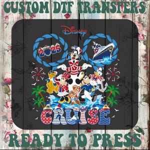 Prêt à imprimer Cruise 2025, transfert thermique Friend Squad, transfert thermocollant pour le Nouvel An en famille Cruise 2025, transferts Dtf Magical Kingdom
