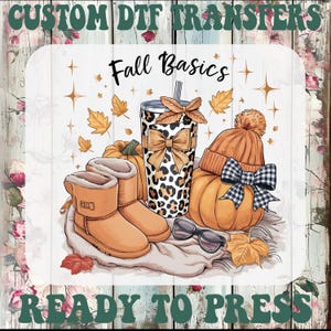 Retro Fall Basics Dtf, Retro Fall Pumpkin Bow Ready To Press, Fall Coquette Bow Heat Transfer, Autumn Girly Iron On Transfer,Cozy Season Dtf