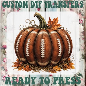 Football Fall Pumpkin DTF Transfer, Game Day Season Ready To Press