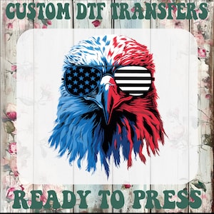 Eagle 4th July Dtf, Boys Independence Day Ready To Press, Patriotic Eagle Heat Transfer, Watercolor American Flag Iron On Transfer
