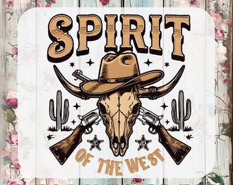 Spirit Of The West DTF Transfer, Western Rodeo Ready To Press