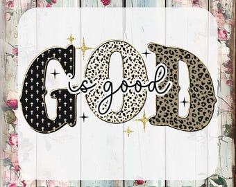 God Is Good DTF Transfer, Leopard Print Christian Ready To Press