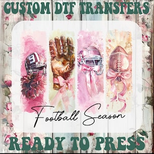 Football Season Dtf, Watarcolor Football Ball Ready To Press, American FootBall Heat Transfer, Coquette Football Mama Iron On Transfer