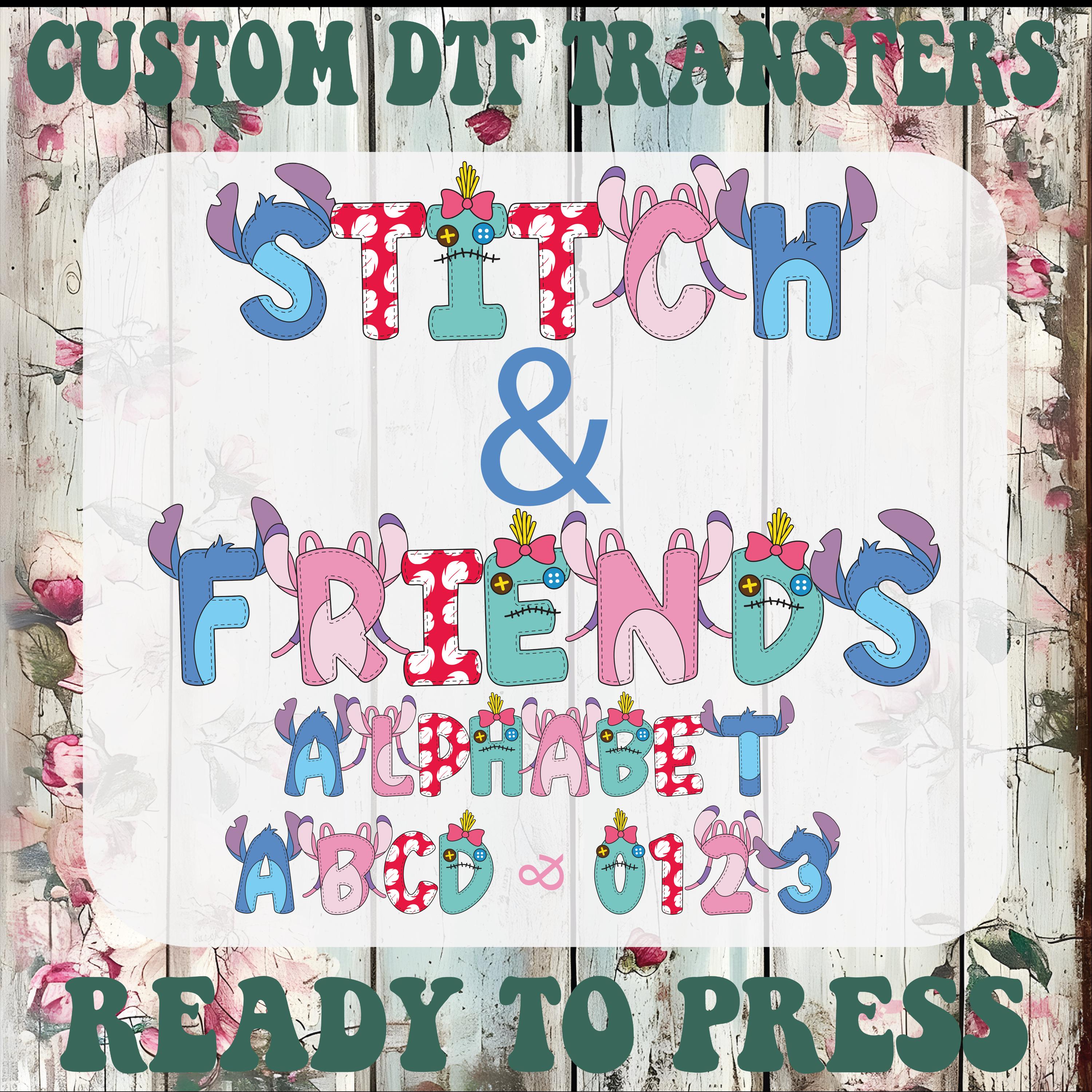Lilo and Stitch Doodle Alphabet DTF - Ready To Press Iron On Transfer