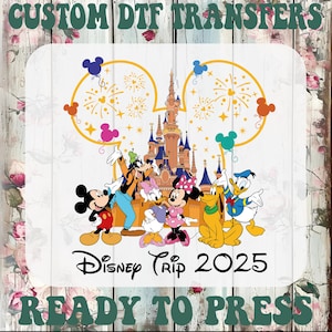 Family Vacation 2025 Ready To Press,  Disney Trip Heat Transfer, Mickey And Friends Iron On Transfer, Disney Ballons Dtf Transfers