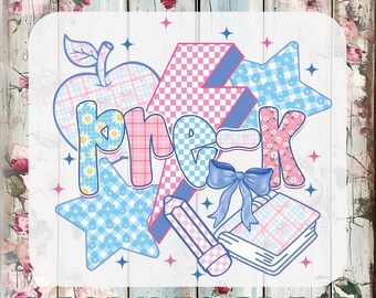 Preppy Girl Pre-K Squad Dtf Transfer, Back To School Ready For Press