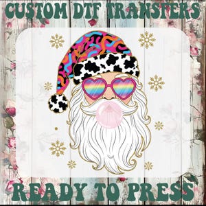 Funny Santa Sunglasses DTF Transfer - Vintage Christmas Heat Press
