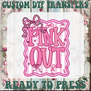 Pink Ribbon DTF Transfer: Breast Cancer Awareness Heat Press Design