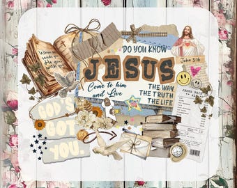 Preppy Christian Girl Collage Y2K DTF Transfer, God's Got You Ready To Press
