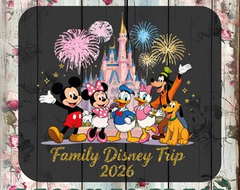 Family Disney Trip 2026 DTF Transfer, Mickey And Friends Ready To Press